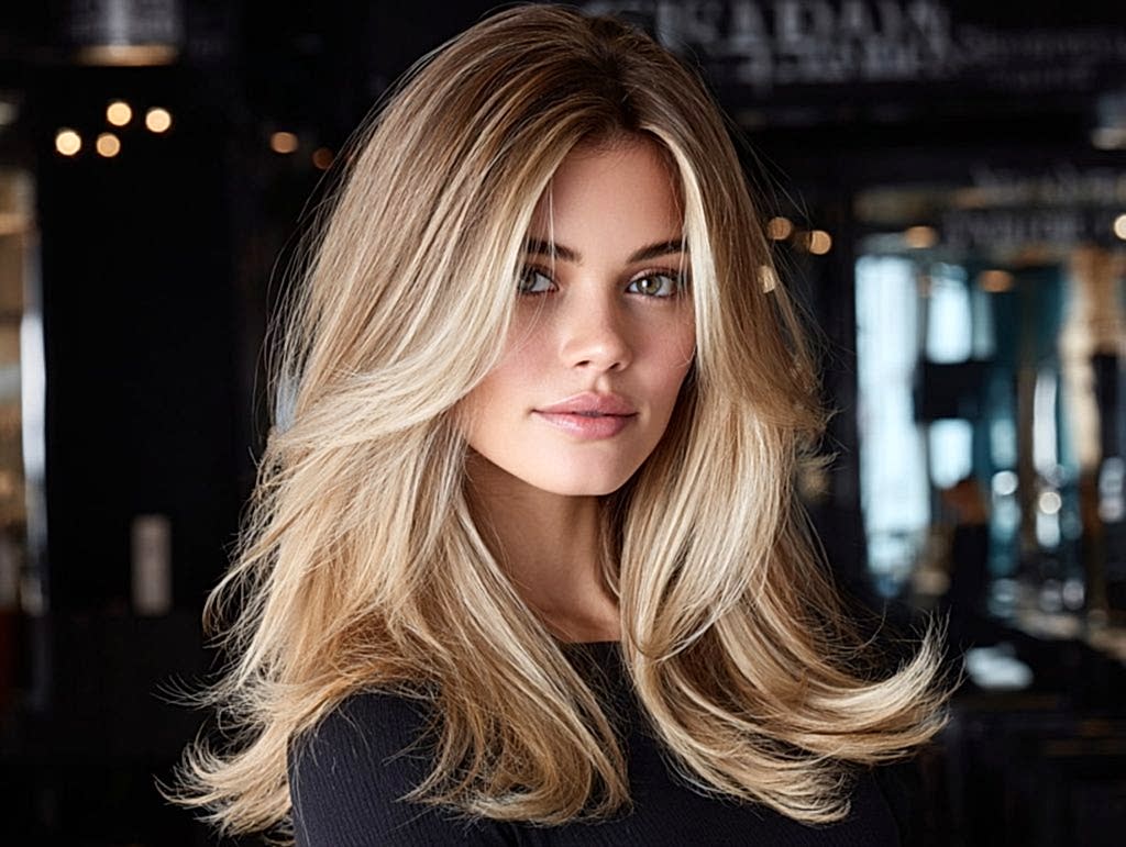 İstanbul uzun saç modelleri, modern katlı kesim uzun saç görünümü