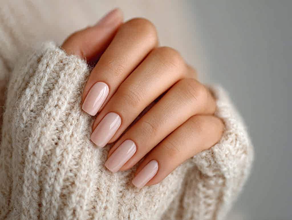 Luxury gel nails with glossy finish and elegant manicure