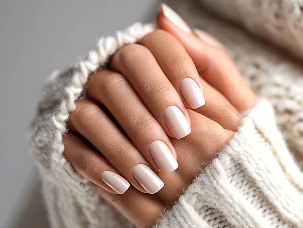 Luxury gel nails with glossy finish and elegant manicure