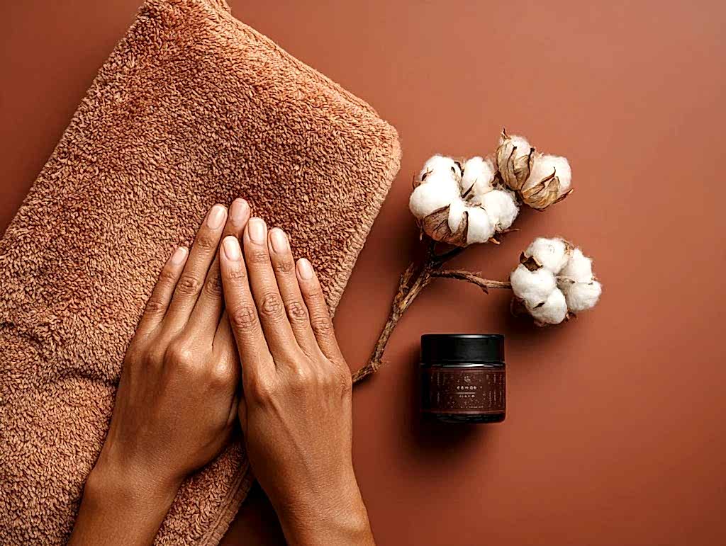 Daily gel nail care with cuticle oil and hand cream