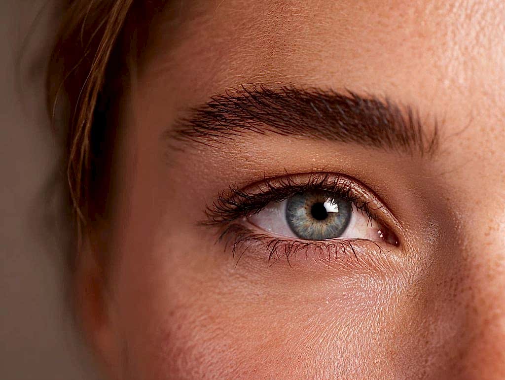 Healed natural brows after microblading aftercare showing even pigment and soft strokes